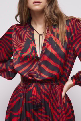 Robe longue - Rouge et noir