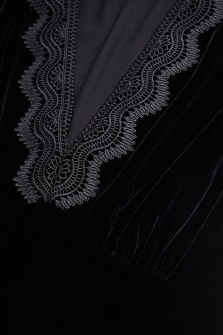 Robe droite en velours - Noir