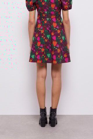 Robe courte - Orange et volet