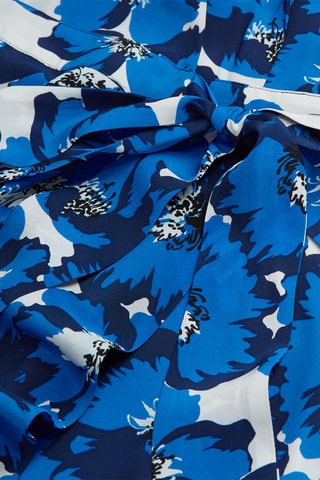 Robe portefeuille en soie - Bleu
