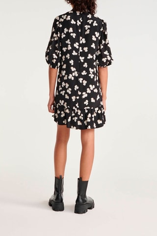 Robe droite en soie Noir