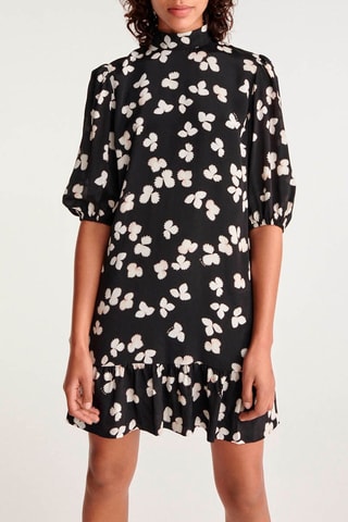 Robe droite en soie Noir