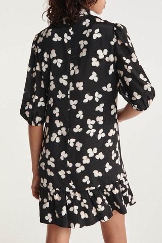 Robe droite en soie Noir