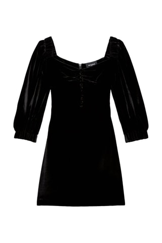 Robe droite en velours - Noir