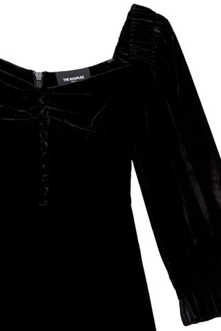 Robe droite en velours - Noir