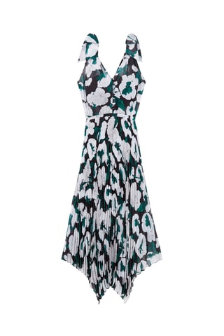 Robe plissée - Ecru et noir