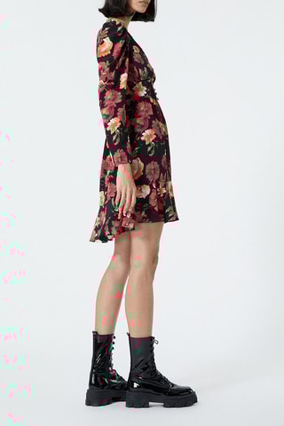 Robe patineuse en soie - Noir et bordeaux