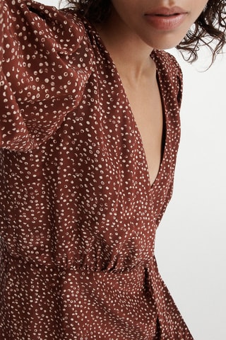 Robe portefeuille en soie - Bordeaux