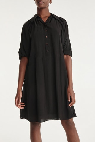 Robe midi en soie - Noir