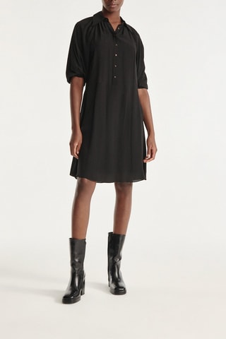 Robe midi en soie - Noir