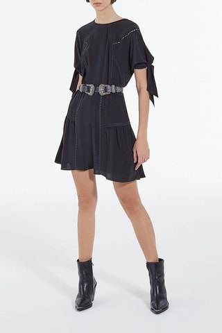 Robe patineuse en soie - Noir