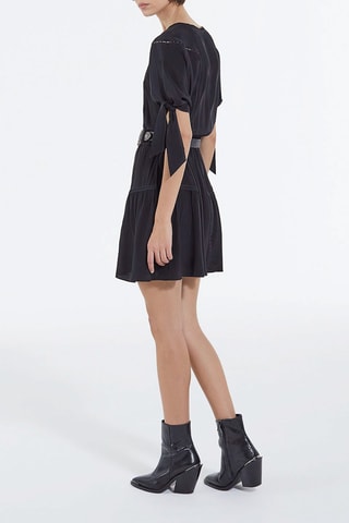 Robe patineuse en soie - Noir
