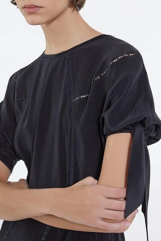 Robe patineuse en soie - Noir