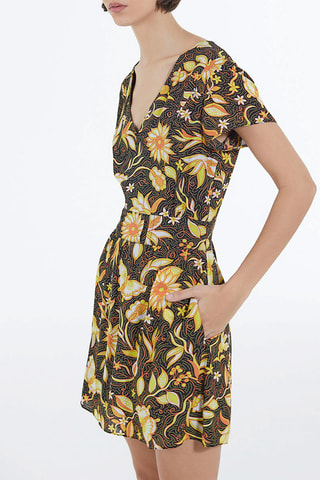 Robe fourreau - Noir et jaune