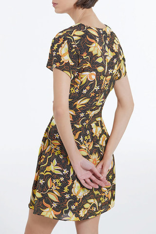 Robe fourreau - Noir et jaune