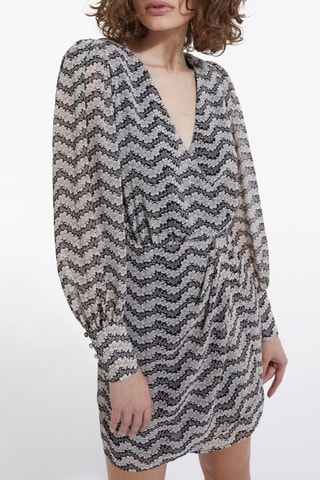 Robe portefeuille - Noir et écru