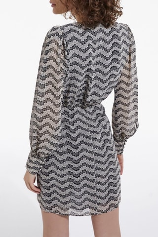 Robe portefeuille - Noir et écru