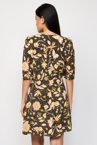 Robe portefeuille - Noir et jaune