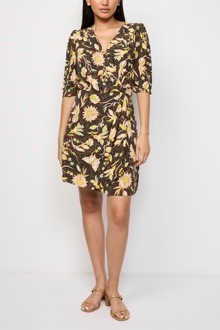 Robe portefeuille - Noir et jaune