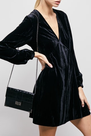 Robe patineuse en velours - Noir