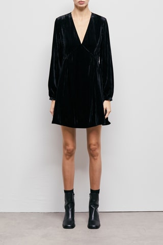 Robe patineuse en velours - Noir