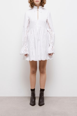 Robe patineuse en broderie anglaise - Blanc