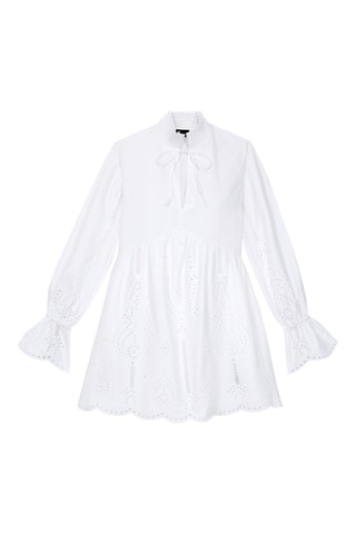 Robe patineuse en broderie anglaise - Blanc