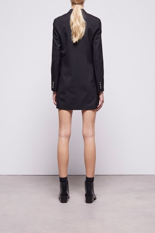 Robe chemise en laine - Noir