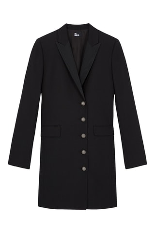 Robe chemise en laine - Noir