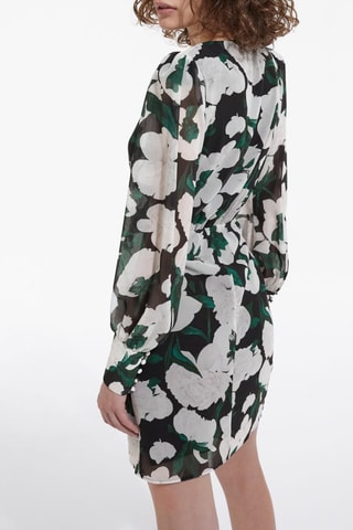 Robe portefeuille - Ecru et noir