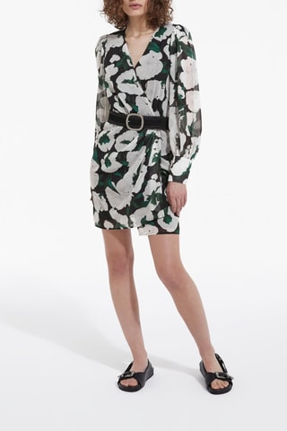 Robe portefeuille - Ecru et noir