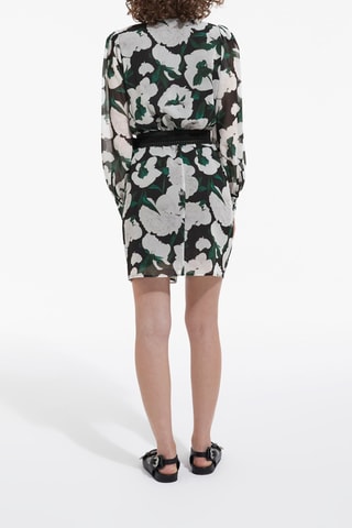 Robe portefeuille - Ecru et noir