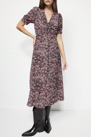 Robe midi - Noir et rouge