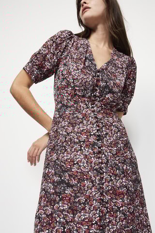 Robe midi - Noir et rouge