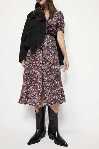 Robe midi - Noir et rouge