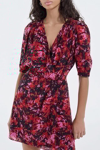 Robe portefeuille en soie - Noir