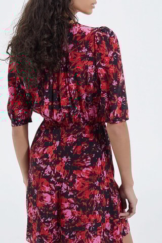 Robe portefeuille en soie - Noir