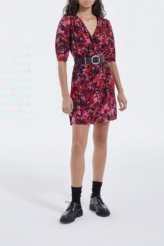 Robe portefeuille en soie - Noir