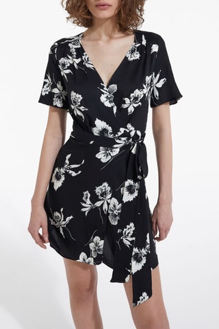 Robe portefeuille - Noir et blanc