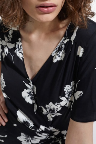 Robe portefeuille - Noir et blanc