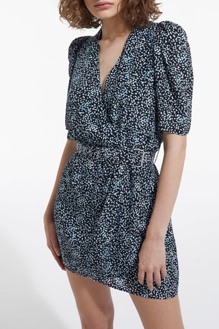 Robe droite - Noir et ciel