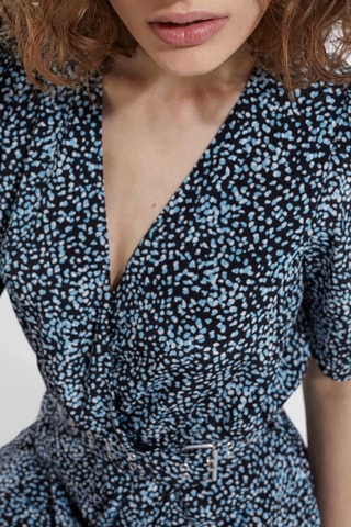 Robe droite - Noir et ciel