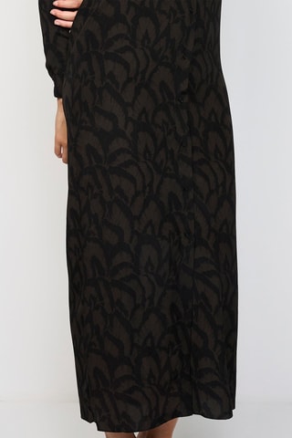 Robe longue en soie - Kaki et noir