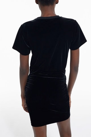 Robe fourreau en velours - Bleu nuit