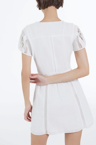 Robe bi-matière - Ecru