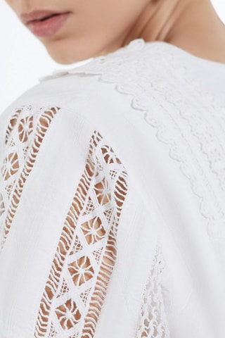 Robe bi-matière - Ecru