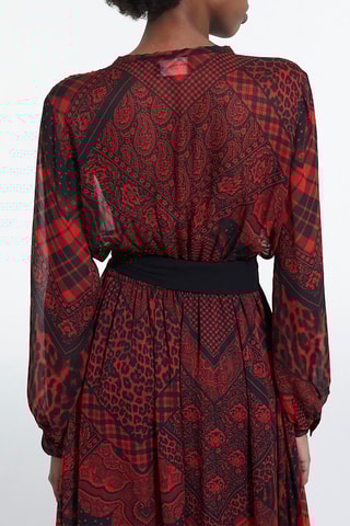 Robe chemise - Rouge et noir
