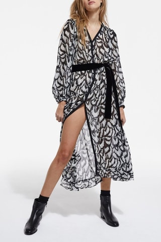 Robe chemise - Ecru et noir