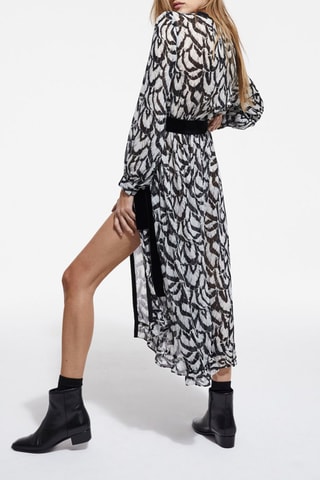 Robe chemise - Ecru et noir