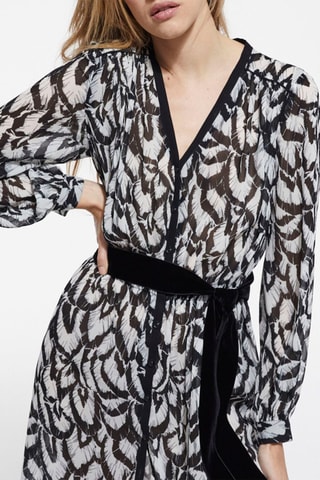 Robe chemise - Ecru et noir